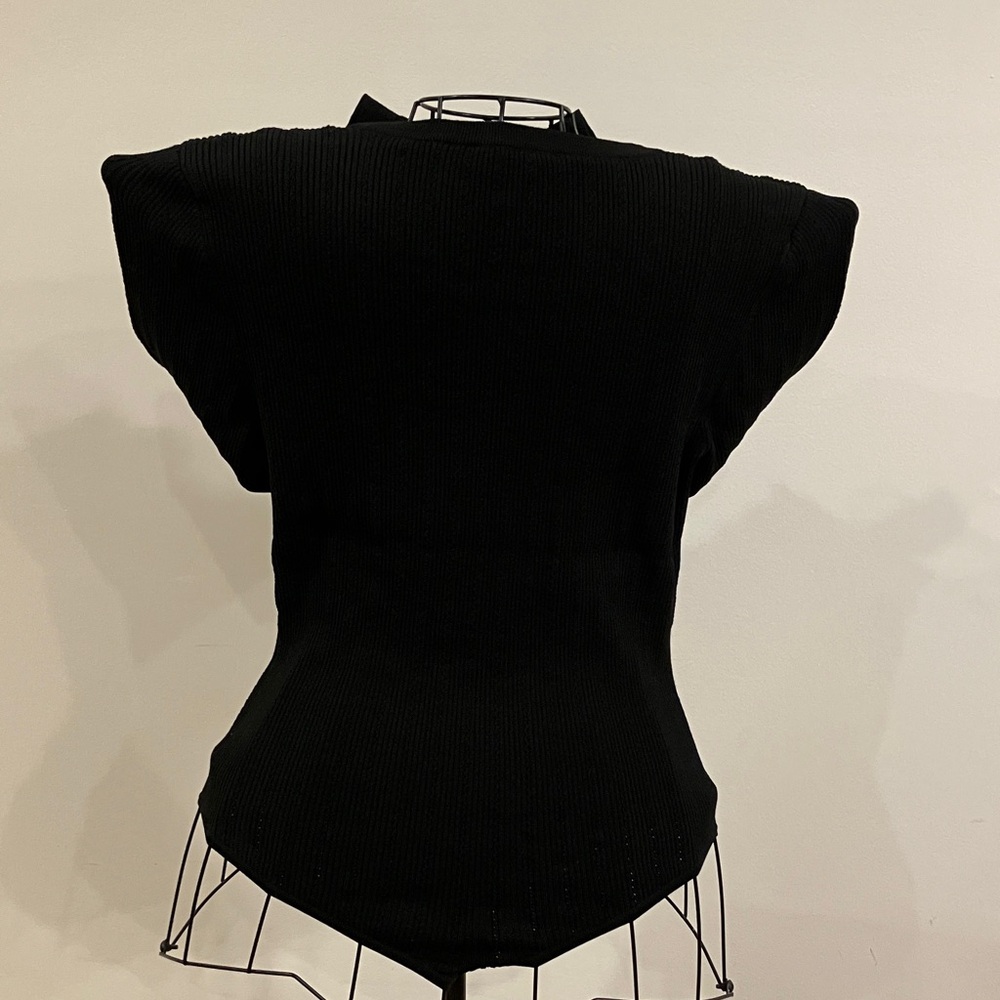 Express Black Ribbed Long Sleeve Bodysuit - Picture 8 of 10
